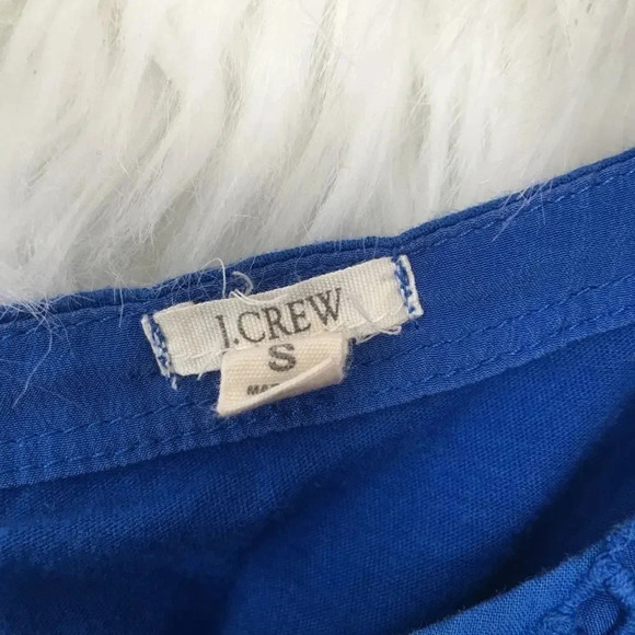 J. Crew 3/4 Sleeve Circle Eyelet‎ Top Cobalt Blue - Picture 3 of 3